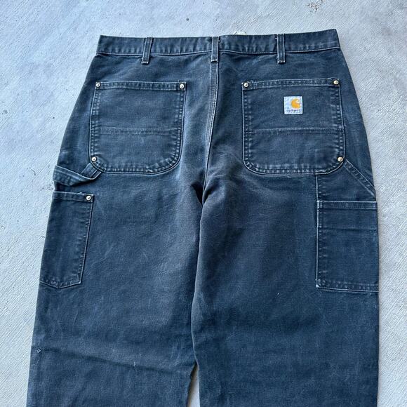 Vintage Y2K Carhartt black double knee work wear carpenter pants - Picture 6 of 7